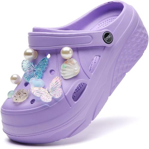 Platform Clogs For Women Shoes Clogs Mules Shoes Garden Slippers Beach Sandals Women Pool Sandals Slippers With Charms Wedge Clogs.[N174]