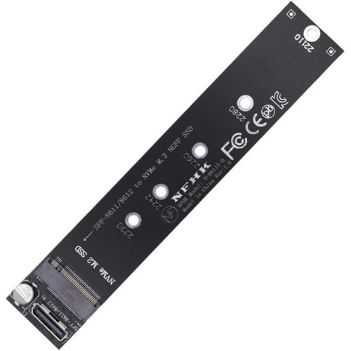 SFF-8612 SFF-8611 vers M.2 Kit NGFF M-Key vers NVME PCIe SSD 2280 22110 mm Adaptateur pour carte mère.