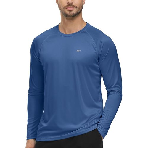 Mens Summer Beach Sun Protection Quick Dry Long Sleeve Uv Sun Protection T-Shirt
