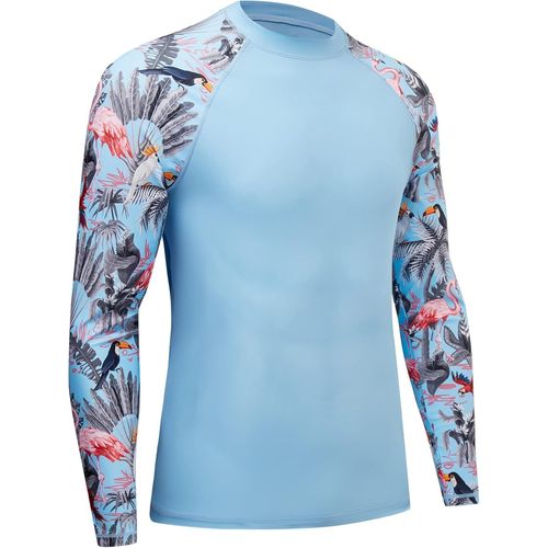Men's Surf Compression Anti-Uv T-Shirt Long Sleeve Rash Guard For Surfing Swimming Diving Sailing Hiking Jiu Jitsu Fitness Sport