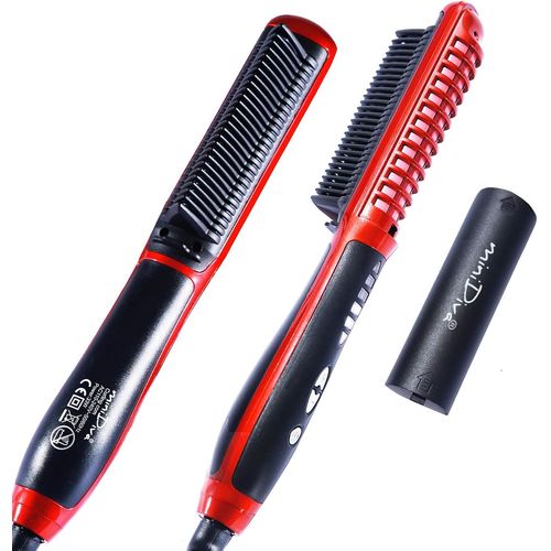 Anwxai-Brosse Lisseur Cheveux,Défriser Les Cheveux Anti Scald Anti Statique Fer À Lisser Avec Technologie Ionique