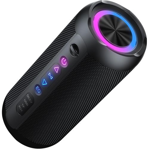 anwxai-Enceinte Portable Bluetooth 5.4 Sans Fil Avec Bass Puissantes,30W Enceinte Bluetooth,Autonomie 30 Hrs,Lumières Rgb,Appairage Tws,Ipx7,Aux,Tf,Pour L'Extérieur/La Fête/Voyage,Noir