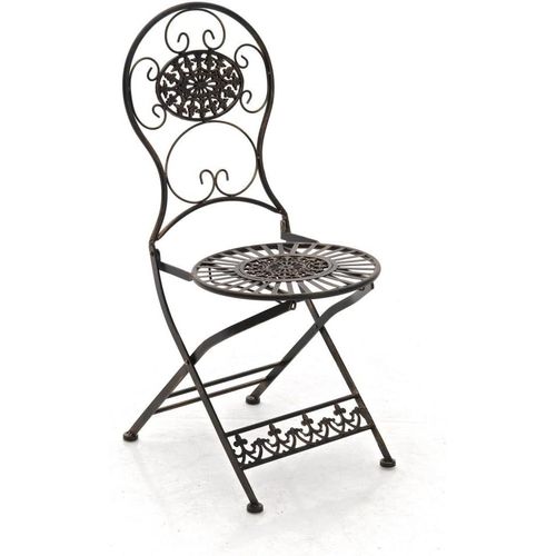 Anwxai-Chaise De Jardin Pliante Mani-Chaise De Balcon En Fer Forgé Avec Hauteur D'assise 45cm-Meuble De Terrasse Et Pour Usage Extérieur-Couleur:,Couleur:Bronze