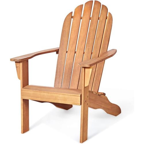 Anwxai-Fauteuil Adirondack,Bois D¿Acacia,Chaise De Jardin,Charge De 160 Kg,Design Ergonomique,Chaise De Feu De Camp,Sièges En Terrasse Avec Dossier Et Accoudoirs(Naturel)