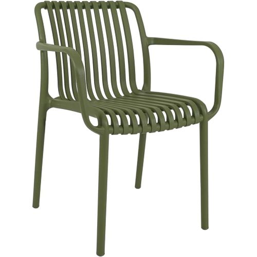 Anwxai-Fauteuil D'extérieur En Polyéthylène Avec Accoudoirs,Design Moderne,Empilable,Idéal Pour Jardin,Terrasse Et Patio(Vert)