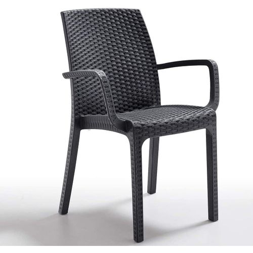 Anwxai-Bica Verona Chaise De Jardinvecccoudoirs En Graphite Résistantux Intempéries