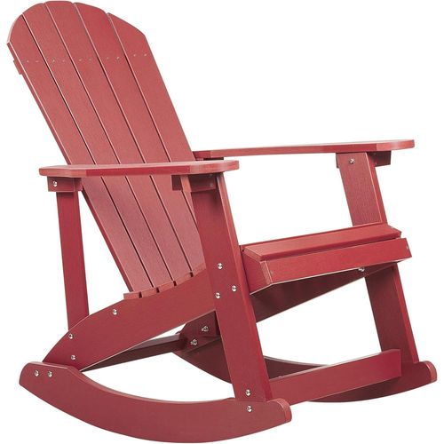 Anwxai-Fauteuil À Bascule De Jardin Avec Lattes En Bois Synthétique Rouge Adirondack