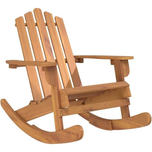 Anwxai-Chaise À Bascule Adirondack,Fauteuil Avec Dossier Haut,Chaise Longue Avec Accoudoirs Jardin Terrasse Patio,Bois Massif D'acacia