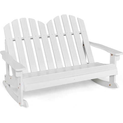 Anwxai-Chaise À Bascule Adirondack 2 Personnes Pour Enfants,Banc À Bascule Extérieur En Bois De Sapin Avec Dossier & Accoudoirs,Fauteuil À Bascule 2 Places,Charge 100 Kg,Pour Jardin
