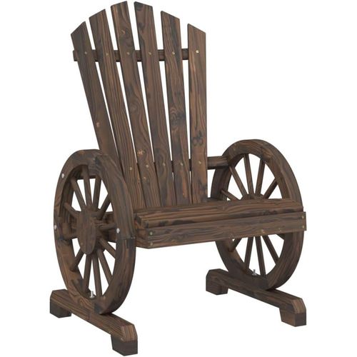 Anwxai-Chaise De Jardin Adirondack,Fauteuil Avec Dossier,Siège Avec Accoudoirs,Meuble De Terrasse Patio Extérieur,Bois De Sapin Massif