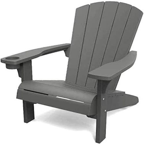 Anwxai-Alpine Chaise Longue De Jardin Pour Extérieur Et Intérieur,Porte-Gobelet Intégré,Résine Avec Finition Imitation Bois,Couleur Graphite