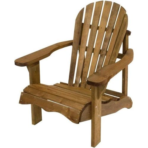 Anwxai-Chaise De Jardin À Dossier Haut Marron | Fauteuil De Jardin En Bois Massif | Design Dans Le Style D'une Chaise Adirondack | Fauteuil De Jardin Relaxant Avec Larges Étagères | Fauteuil