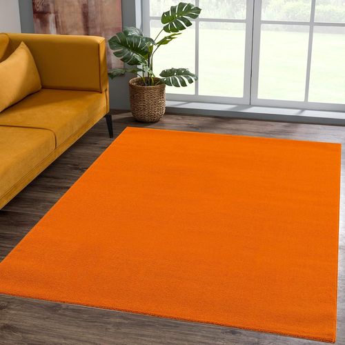Anwxai-Tapis De Salon À Poils Courts-Uni Moderne-Pour Chambre À Coucher,Bureau,Couloir,Chambre D'enfant Et Cuisine-Orange-80x150cm