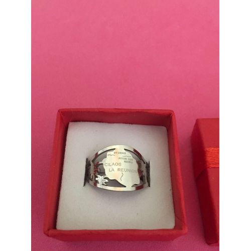 Idée Cadeau,Bague Argentée, Île De La Réunion, Réglable Jusqu¿À La Taille 8 , Livrée Avec Sa Boîte Cadeau 