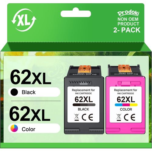 anwxai-62 Xl Cartouche D'Encre Remplacement Pour Cartouche Hp 62 Noir Et Couleur Xl Pour Cartouche Hp 62Xl Pour Envy 5640 5540 7640 5547 5548 5642 5644 Officejet 5740 5742 200 250(2Er-Pack)