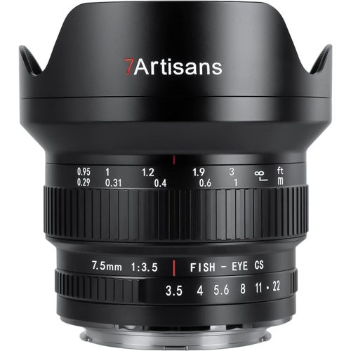 anwxai-Mf 7.5Mm F3.5 Aps-C Objectif Fisheye Manuel Ultra Grand Angle 205°,Compatible Avec Objectif Canon Ef Dslr Pour 80D 200D Noir
