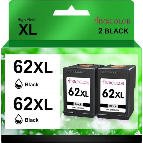 anwxai-62Xl Cartouches D'Encre Remplacement Pour Hp 62 62Xl 62 Xl Pour Hp Envy 5540 5640 5642 5644 5646 7640 5660 7644 Pour Officejet 250 200 5740 5742(2 Noir)