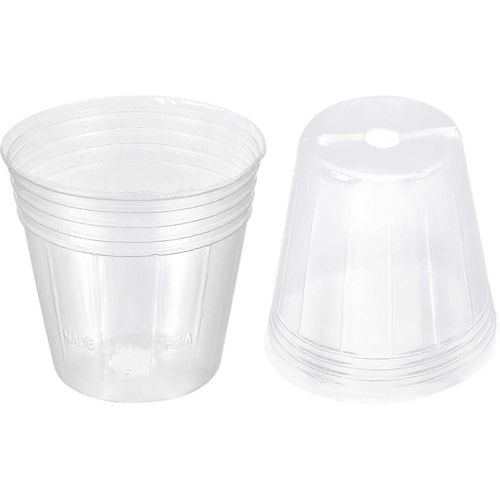Pots de pépinière en plastique de 6,35 cm, lot de 40 pots de fleurs pour l'intérieur et l'extérieur, transparents