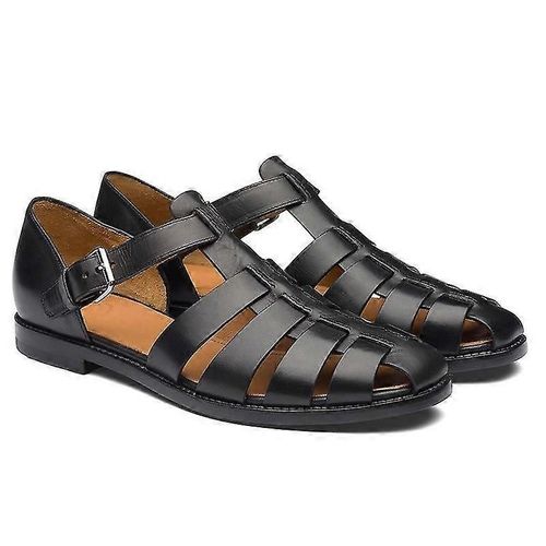 Sandales De Sport Pour Hommes Bebetter, Bout Fermé, Sandales D'extérieur En Cuir Faites À La Main
