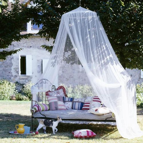 Moustiquaire de lit, grande moustiquaire compatible avec lit, moustiquaire à baldaquin, moustiquaire ronde facile à installer, blanche, dimensions 60 x 250 x 1200 cm