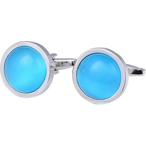 Boutons De Manchette Ronds En Opale Pour Hommes, Coffret Cadeau, Bijoux ?il De Chat, Pour Mariage, Chemise, Soirée, Anniversaire, Vacances