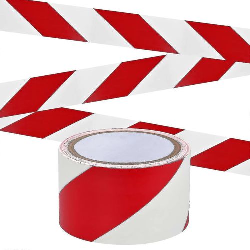 Ruban de signalisation de danger, 60 mm x 18 m, ruban de signalisation de danger, ruban de marquage au sol en PVC, ruban de chantier, ruban d'avertissement de chantier, marquage de sécurité du périmètre