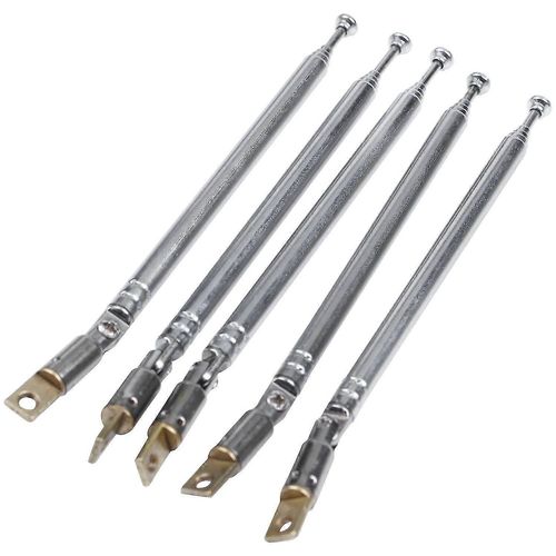 Lot de 5 antennes radio AM FM télescopiques à 180 degrés, longueur 32 cm, 5 sections