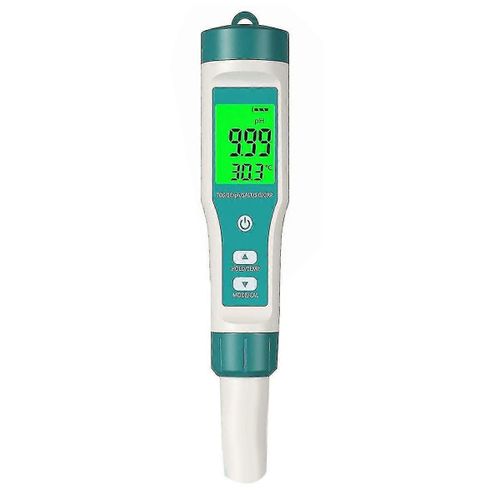Testeur de pH 8 en 1, testeur de TDS, testeur de pH, testeur d'EC, testeur de sel, haute précision, idéal pour l'eau et la piscine (ph-mètre 8 en 1)
