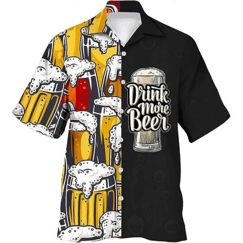 Chemise Homme Oktoberfest : Chemise Boutonnée À Manches Courtes Et Imprimé Bière Pour L'oktoberfest 2023