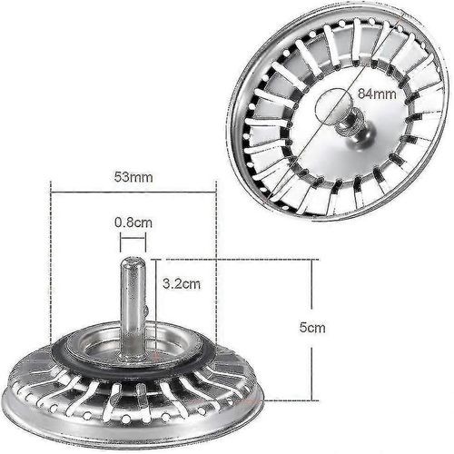 Crépine d'évier de cuisine en acier inoxydable, crépine de drainage, bouchon d'évier de cuisine Ty