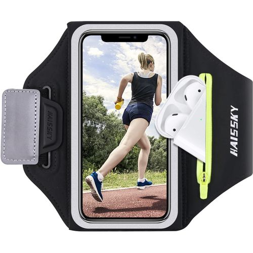 Yemaesre Brassard De Sport Avec Poche Écouteur Universel Brassard Course Brassard Telephone Pour Iphone 15 14 13 12 11 Pro Max Xr Xs X 8 7 Samsung Galaxy A51s/S10+/S9/S8/S7 Jusqu'à 6.9" Pour Jogging