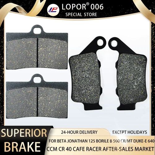 Lopor-Plaquettes De Frein Moto Avant Et Arrière, Compatible Avec Beta Jonathan 125, Banktop Ile B 500 Cr, Stuff E 640 Ccm Cr 40 73inboulon T