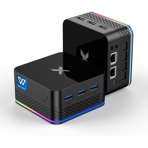 NAERYUT-Mini Pc 12E Alder Lake N (Up To 3.4Ghz) 12Gb Ram 512Gb Rom Lpddr5 M.2 Ssd,4K Three Display Dual Rj45 Gigabit Ethernet,Auto Power On.