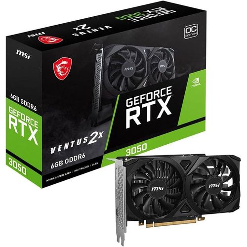 NAERYUT-Geforce Rtx 3050 Ventus 2X 6G Oc Graphics Card-6Gb Gddr6,1492Mhz,Pci Express Gen 4,96 Bits,Dp V 1.4A,2X Hdmi 2.1 (Supports 4K At 120Hz)