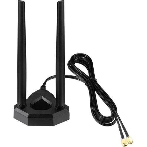 NAERYUT-Wlan Antenna 2.4Ghz 5Ghz 5.8Ghz Dual Band Rp-Sma Router Pc Antenna Omni Wifi Antenna With Extension Cable 2M For Netgear Router Pci Pcie Card Wlan Card Motherboard Pc Bluetooth V