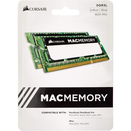NAERYUT-Mac Memory Sodimm 16Gb (2X8Gb) Ddr3L 1600Mhz Cl11 Memory For Mac Systems,Apple Qualified-Black