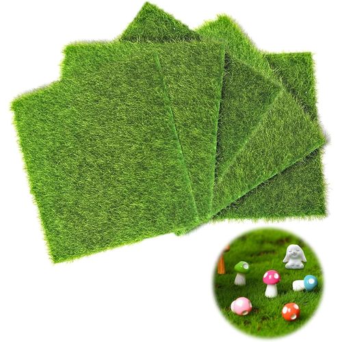 ERSHI-Tapis de Pelouse Verte Artificielle 5 Pièces Faux Gazon Mini Simulation Gazons Tapis d'herbe Artificielle Carré Fausse Pelou[9