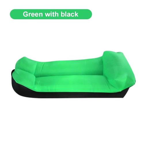 Vert Et Noir - Canapé Gonflable Avec Oreiller, Léger, Imperméable, Pliable, Pour Camping, Randonnée, Pique-Nique, Plage, Accessoires