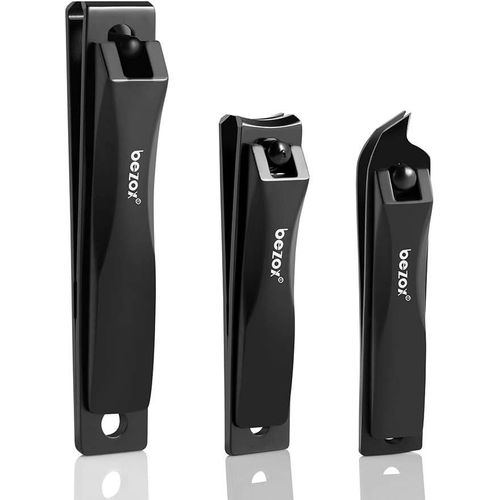 Ershi-Lot De 3 Coupe-Ongles De Doigts Et Coupe-Ongles De Pied Avec Lame Droite/Courbé/Lame Inclinée En Acier Inoxydable Coupe-Ongl[6 