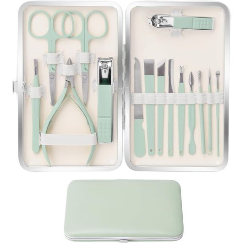 Ershi-Kit Manucure Coupe Ongles Ensemble De Manucure Pédicure Ensemble De Pinces À Ongles Pour Hommes Et Femmes 16 Pcs Avec Étui D[2 