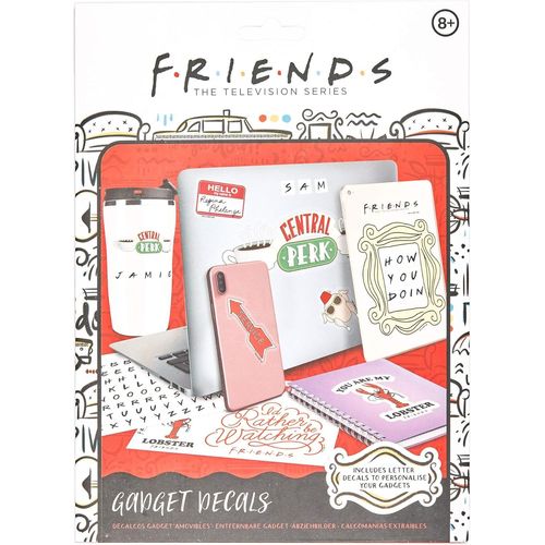 ERSHI-Friends Gadget Decals Lot de 4 feuilles d'autocollants amovibles imperméables pour ordinateur portable, 15 x 21 x 0 cm[1473]