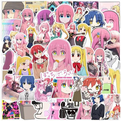 Ershi-Lot De 50 Autocollants Bocchi The Rock! Anime Pour Ordinateur Portable, Pare-Chocs, Planche À Roulettes, Bouteilles D'eau, O[6