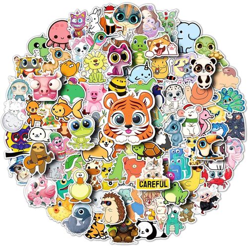 ERSHI-Autocollant,100 pcs Stickers Skate Velo Voyage Moto Graffiti Vinyles Animal Autocollant pour Enfants Adolescents Filles Femm[1