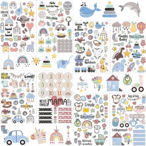 Ershi-Sticker Album Photo Naissance, Set De Baby Sticker Pour Album Photo, Autocollant Pour Scrapbooking, Journal De Grossesse, Ba[2