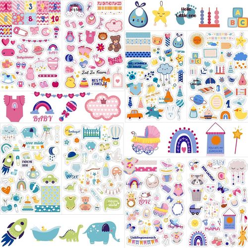 Ershi-Sticker Album Photo Naissance, Set De Baby Sticker Pour Album Photo, Autocollant Pour Scrapbooking, Journal De Grossesse, Ba[2