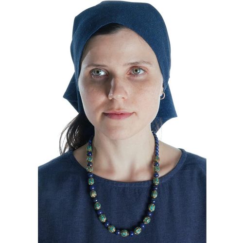 Ershi-Foulard Médiéval Laudamie En Coton Blanc, Beige, Noir, Rouge, Marron, Vert, Bleu[2013]