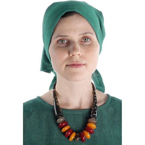 Ershi-Foulard Médiéval Laudamie En Coton Blanc, Beige, Noir, Rouge, Marron, Vert, Bleu[2014]