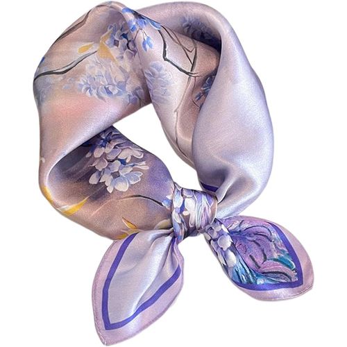 Ershi-Écharpe Carrée 100 % Pure Soie De Mûrier Pour Femme, Foulard En Soie, Taille S, 53 X 53 Cm[1830]