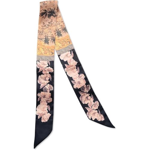 Ershi-Foulard En Soie Étroit Femme Filles Écharpe Maigre Longue Léopard Imprimé Animal Motif Fleur Colorée Foulard En Satin Maigre[1