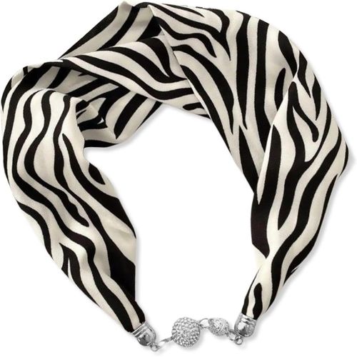 Ershi-Femme Mode Foulards En Soie Collier Boucle Magnétique Pratique Avec Strass Bling Petit Étroit Foulard Décoratif Bijoux Pende[1